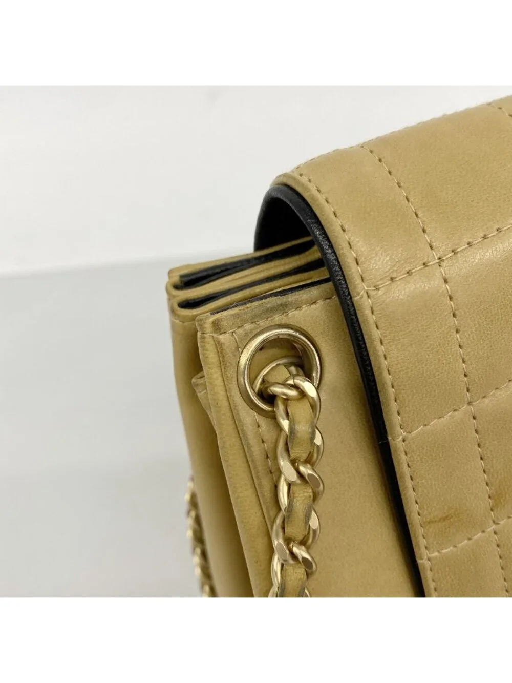 Chanel Shoulder Bag 2.55 Choco Bar Lambskin Brown Gold